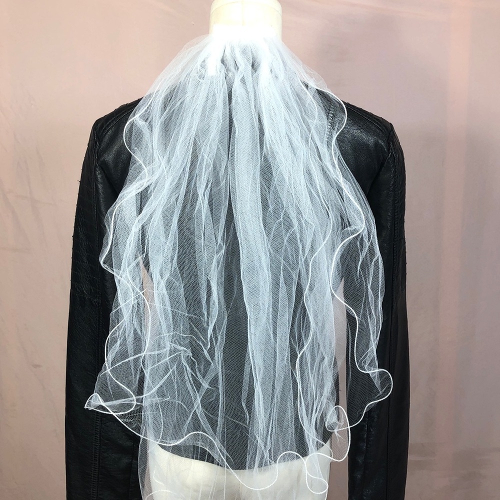 White Wedding Veil with Cascade Layers